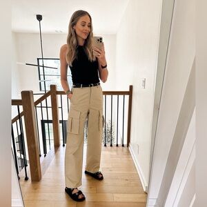 The Frankie Shop Beige Cargo Trousers - Utility Pocket Detail